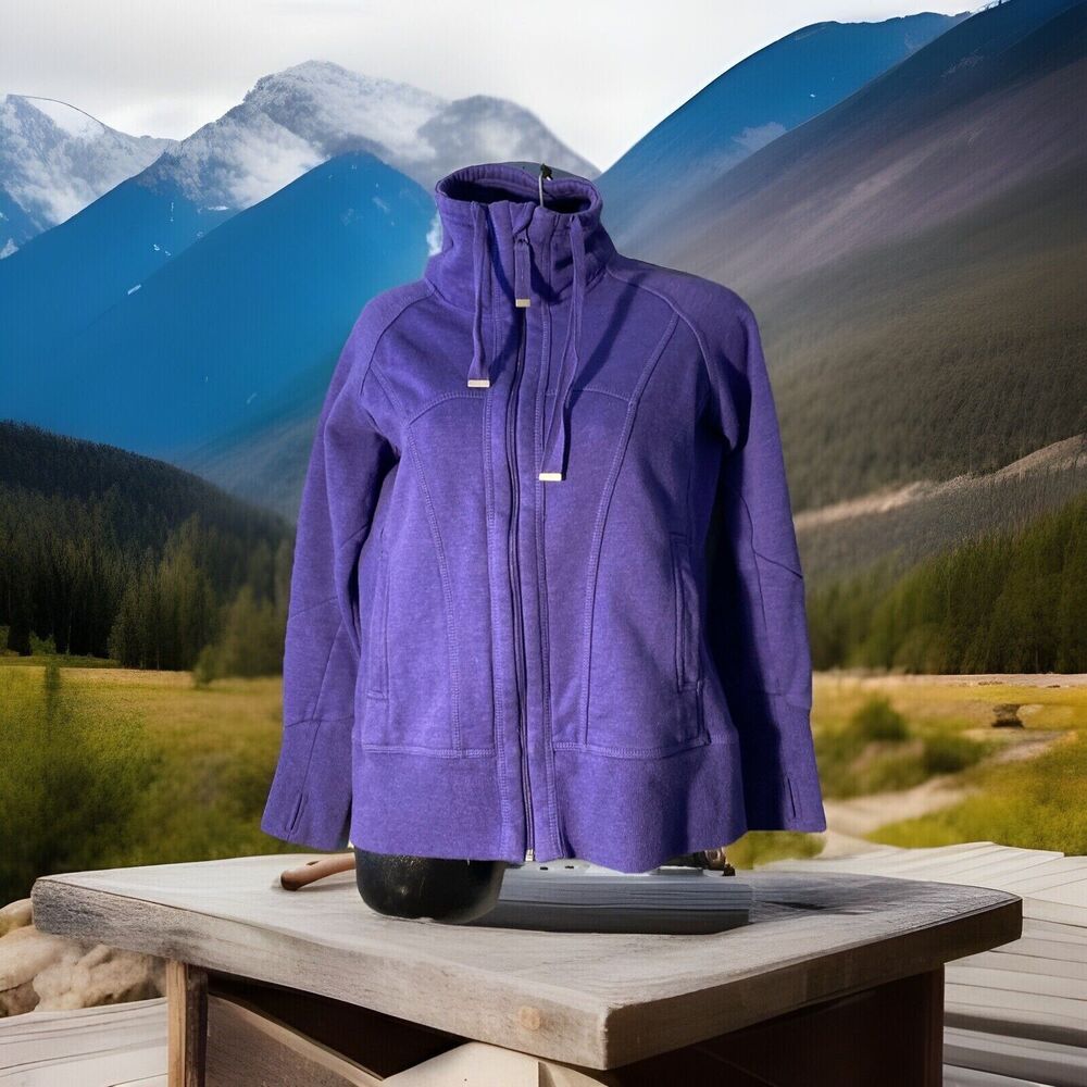 MPG Mondetta Performance Gear Women's Full Zipper Fleece‎ Jacket Purple Large